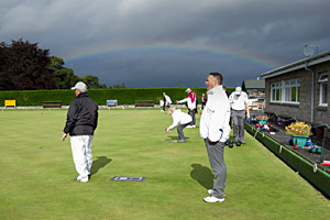 Rainbow over the green Bored by the rainbow?