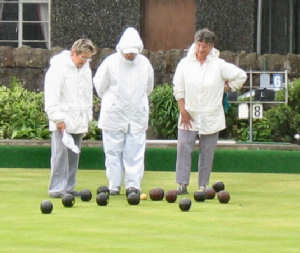 photo of players in waterproofs