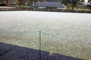 Hail on the green